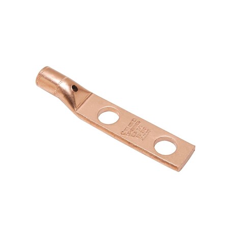 Burndy Copper Compression Lug, Heavy Duty, 2 Hole w/ Inspection Probe, 4/0 AW YGHA282N